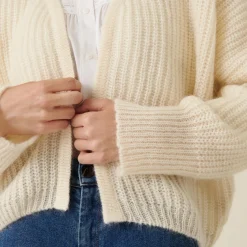 Montagut Mohair beaded ribbed cardigan - Camille