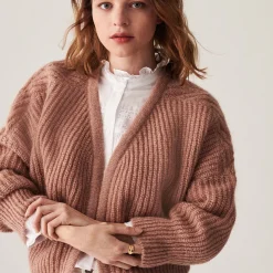 Montagut Mohair beaded ribbed cardigan - Camille