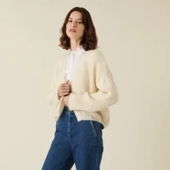 Montagut Mohair beaded ribbed cardigan - Camille