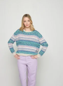 Montagut Multicolored cotton and linen jumper - Thadji