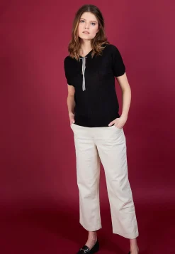 Montagut Natural silk polo neck sweater - Alya