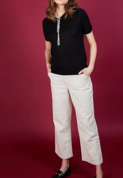 Montagut Natural silk polo neck sweater - Alya
