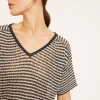 Montagut Openwork linen V-neck T-shirt - Marguerite