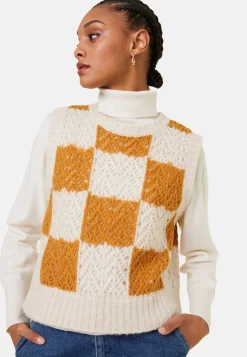 Montagut Openwork sleeveless wool cocoon sweater - Geva