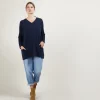 Montagut Oversize V-neck sweater buttoned back - Binta