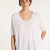 Montagut Oversized flamed linen T-shirt - Batalya