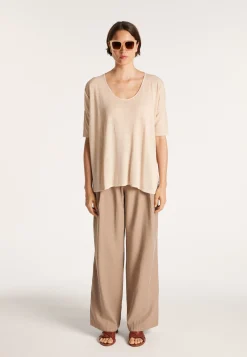 Montagut Oversized flamed linen T-shirt - Batalya