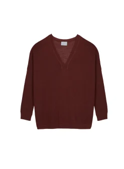 Montagut Oversized v-neck flamed linen t-shirt - Beja