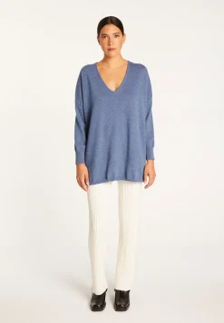 Montagut Oversized V-neck sweater in cashmere - Apolline