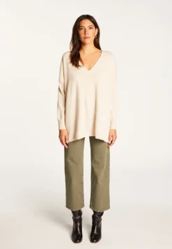 Montagut Oversized V-neck sweater in cashmere - Apolline