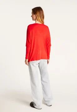 Montagut Oversized V-neck T-shirt in bamboo cashmere fiber - Rica
