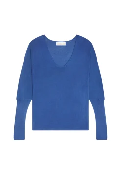 Montagut Oversized V-neck T-shirt in bamboo cashmere fiber - Rica