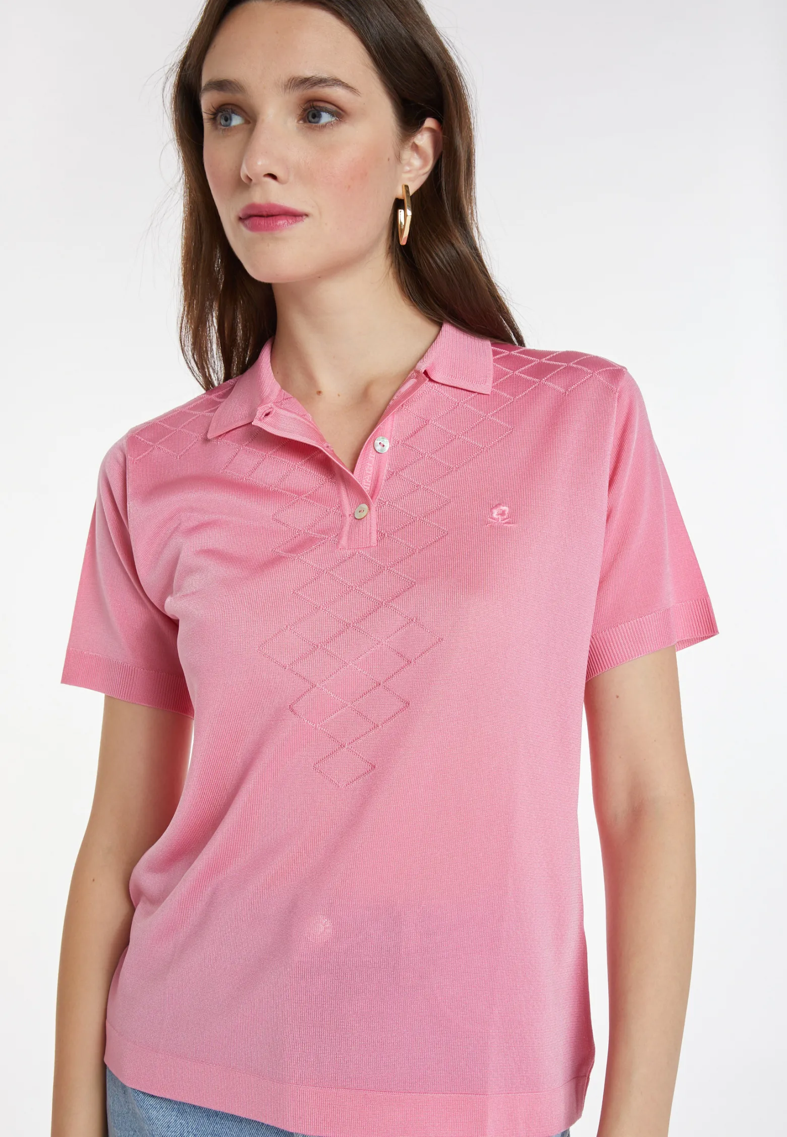Montagut Patterned Fil Lumière polo-shirt - Katleen