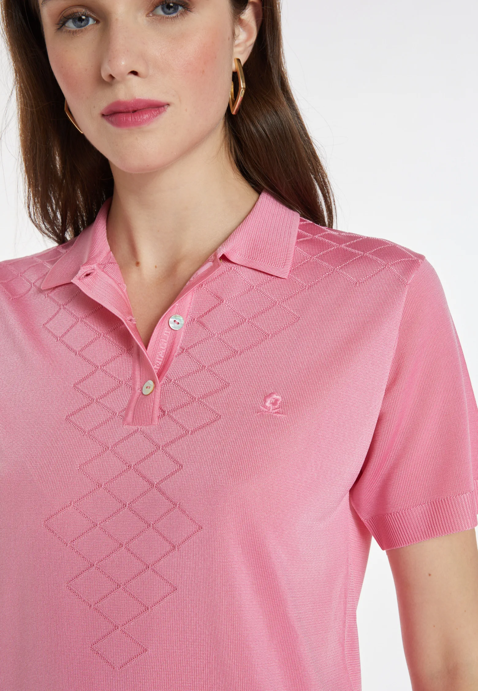 Montagut Patterned Fil Lumière polo-shirt - Katleen
