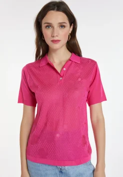 Montagut Patterned polo shirt in Fil Lumière - Karin