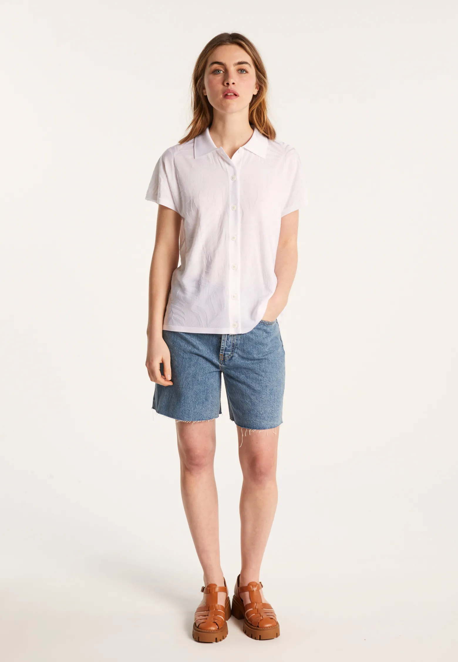 Montagut Patterned shirt in Fil Lumière - Léontine