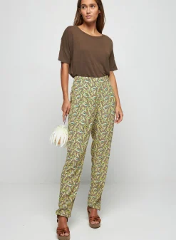 Montagut Patterned trousers in viscose warp and weft - Septime