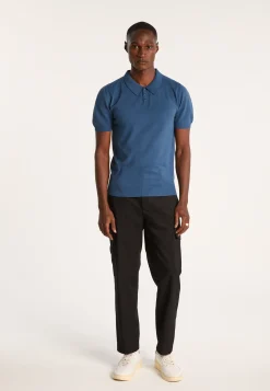Montagut Plain dry cotton polo shirt - Bank