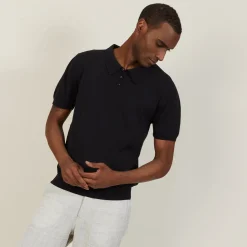 Montagut Plain dry cotton polo shirt - Bank