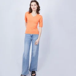 Montagut Plain V-neck T-shirt - Mel