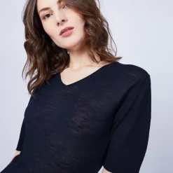 Montagut Plain V-neck T-shirt - Mel