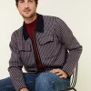 Montagut Polo collar jacket with houndstooth patterns in merino wool - Fabien