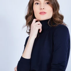 Montagut Polo neck jumper in merino wool - Elisaa