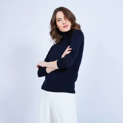 Montagut Polo neck jumper in merino wool - Elisaa
