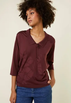 Montagut Polo shirt with knotted collar and elbow sleeves in Fil Lumiere - Enora