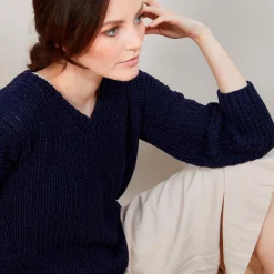 Montagut Ribbed knit V-neck sweater - Bulle