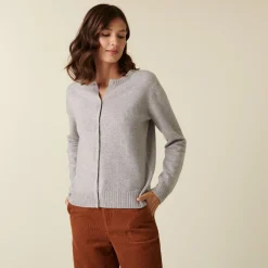Montagut Round neck cashmere cardigan with buttoned - Adelys