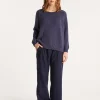 Montagut Round neck cotton and linen sweater - Nicky