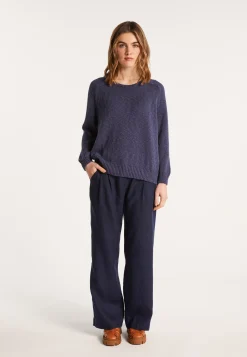 Montagut Round neck cotton and linen sweater - Nicky