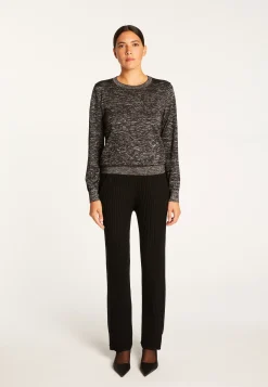 Montagut Round neck sweater in lurex merino wool - Asena Lux