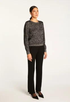 Montagut Round neck sweater in lurex merino wool - Asena Lux