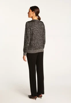Montagut Round neck sweater in lurex merino wool - Asena Lux