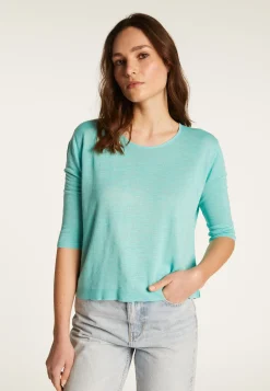 Montagut Round neck t-shirt in flamed linen - Domy