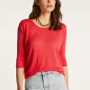 Montagut Round neck t-shirt in flamed linen - Domy