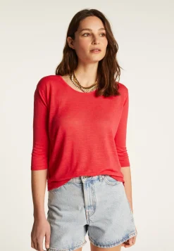 Montagut Round neck t-shirt in flamed linen - Domy