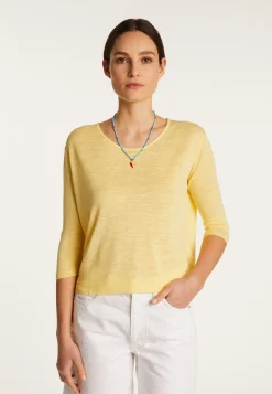 Montagut Round neck t-shirt in flamed linen - Domy