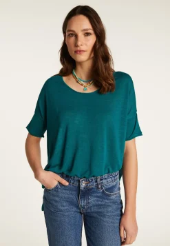 Montagut Round neck t-shirt in flamed linen - Béatrice