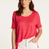 Montagut Round neck t-shirt in flamed linen - Béatrice