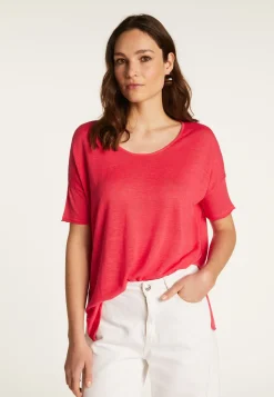 Montagut Round neck t-shirt in flamed linen - Béatrice
