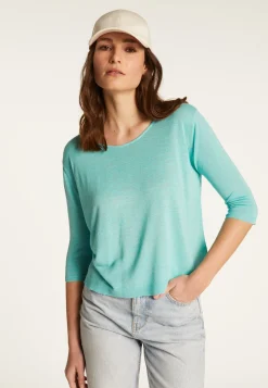Montagut Round neck t-shirt in flamed linen - Domy