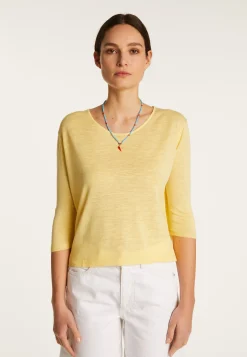 Montagut Round neck t-shirt in flamed linen - Domy