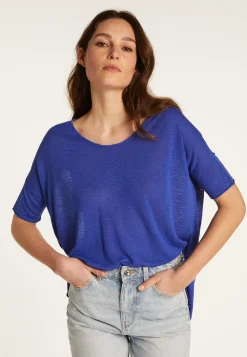 Montagut Round neck t-shirt in flamed linen - Béatrice