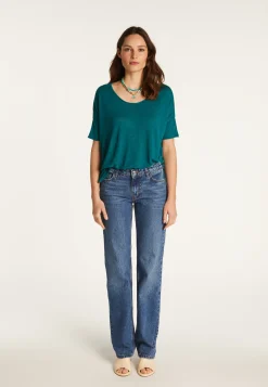 Montagut Round neck t-shirt in flamed linen - Béatrice