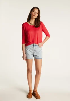 Montagut Round neck t-shirt in flamed linen - Domy