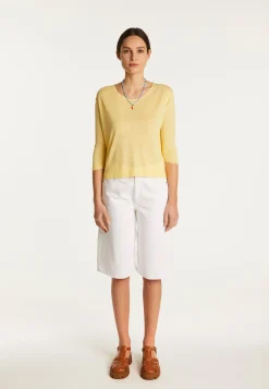 Montagut Round neck t-shirt in flamed linen - Domy