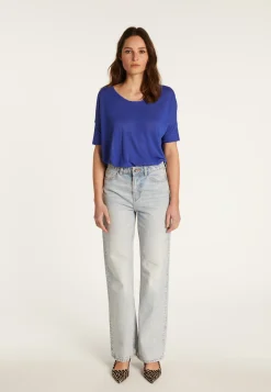 Montagut Round neck t-shirt in flamed linen - Béatrice
